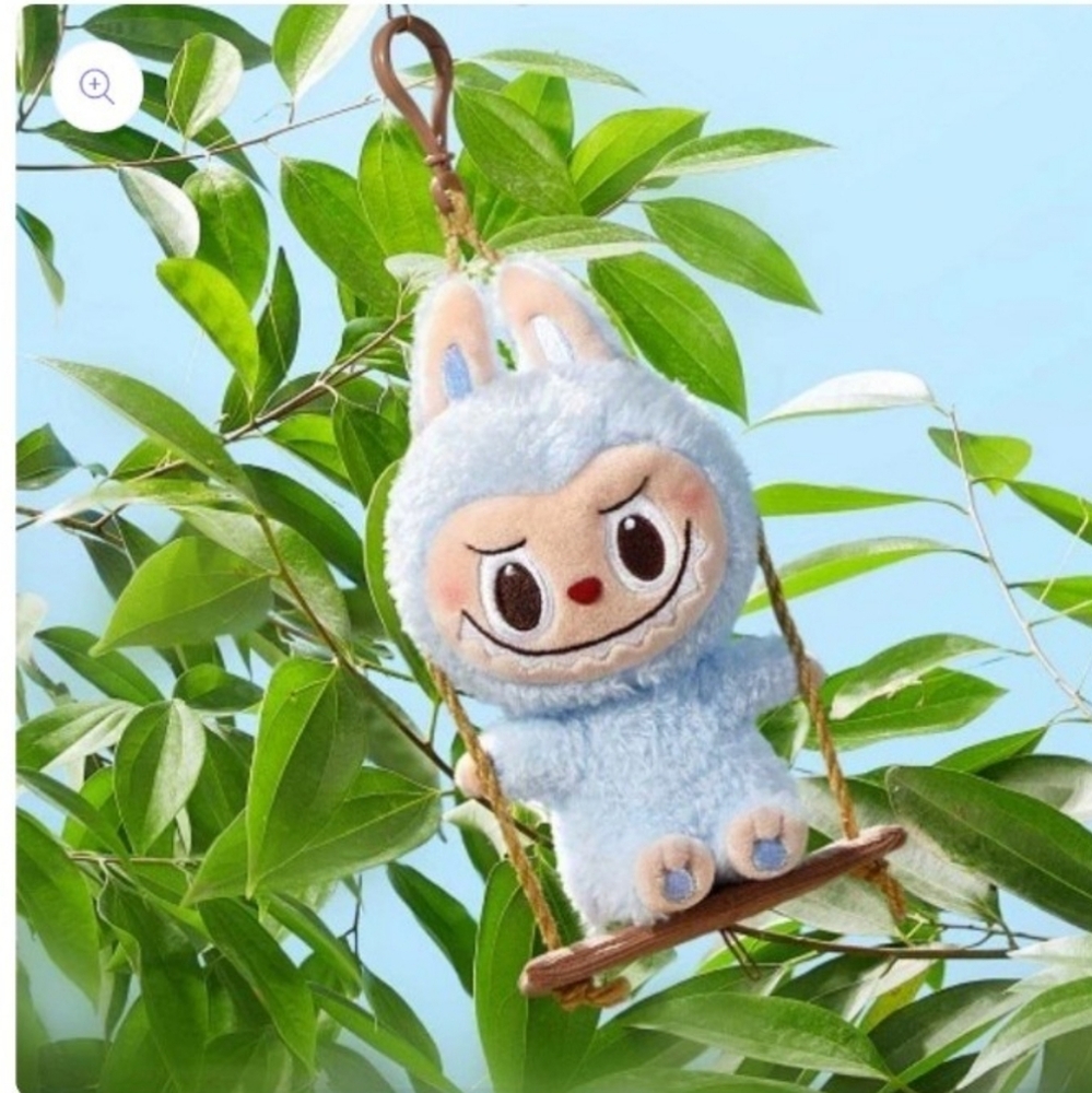 LABUBU Timber Workshop Series-Playing on the Swing Plush Pendant BLUE